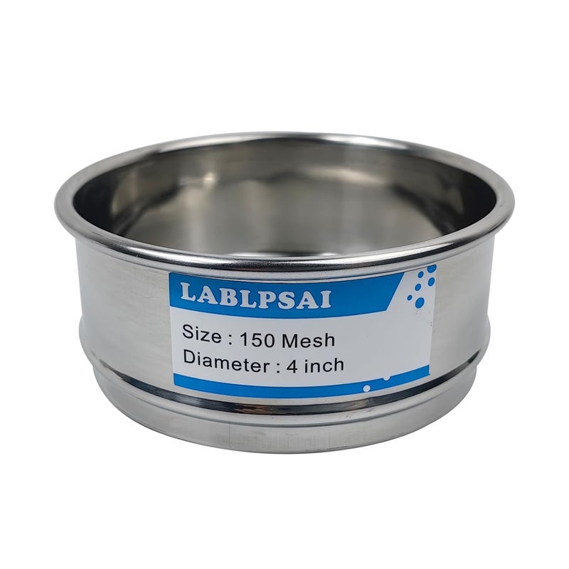 LABLPSAI 150 Mesh Lab Sieves 4" Diameter 304 Stainless Steel Wire Cloth Test Sieve for Industrial Laboratory Home - Image 1